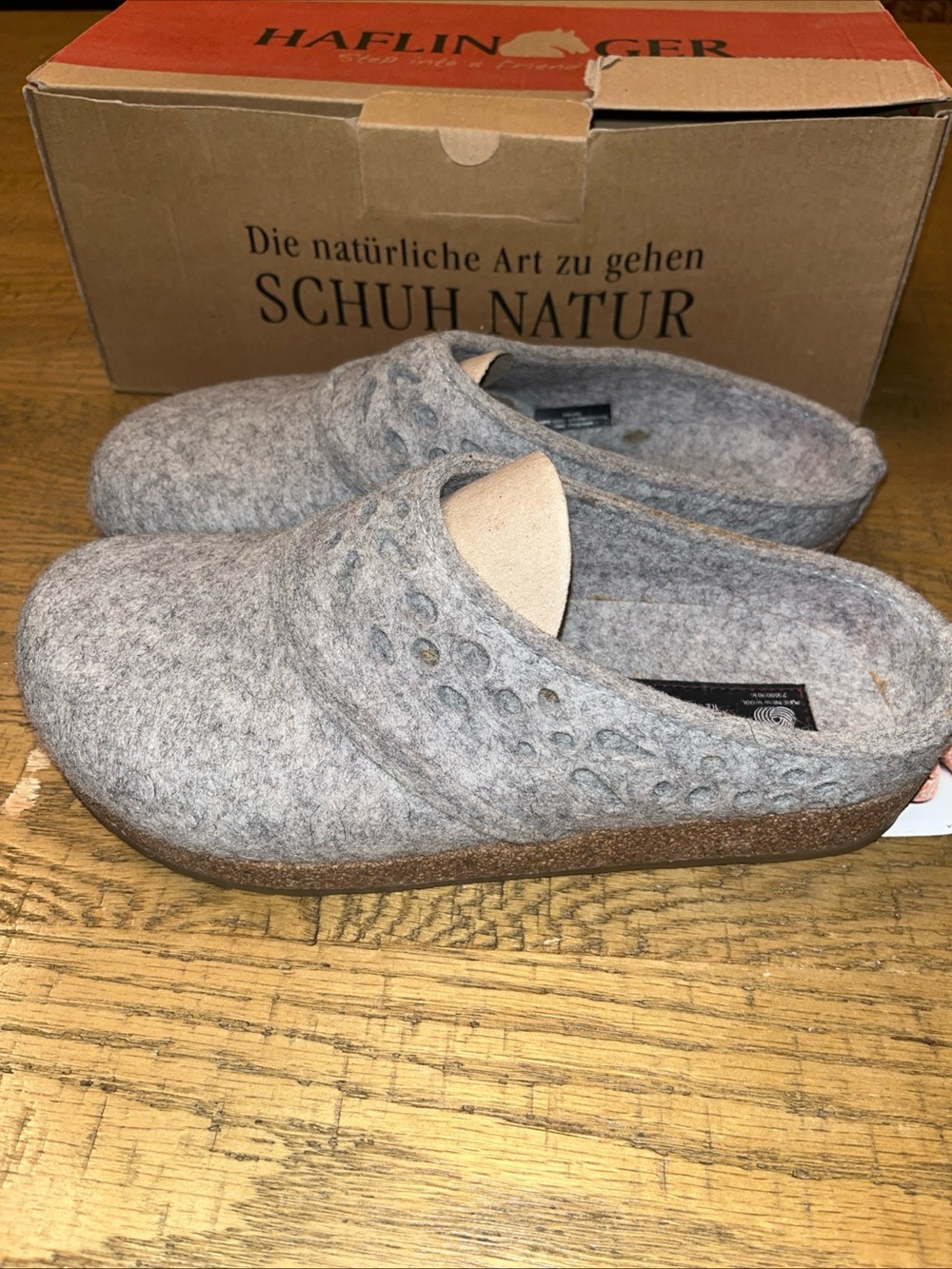 Haflinger Women’s Silver Grey Wool GZ Lacey Clogs Size EU 39 US 8.5
